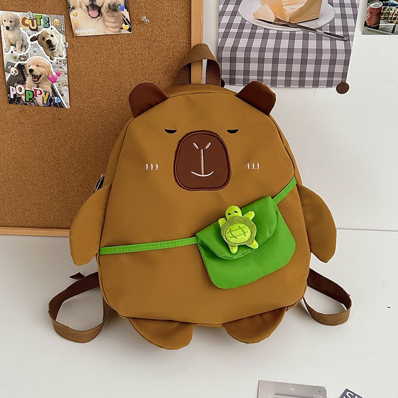 Children's Backpack with Brown Bear Patterns